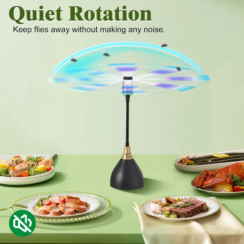 Outdoor Kitchen Fly Repellent Fan Fly Destroyer Food Protector Keep Flies Bugs Away From Food Household Pest Repellent Table Fan