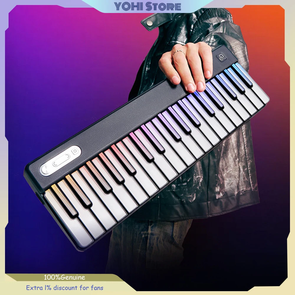 MUSIC PASSWORD 2 Electronic Music Smart Keyboard MIDI 36Keys Bluetooth 5.0 NFC Connection Compatible Logic Pro Cubase RGB Gift