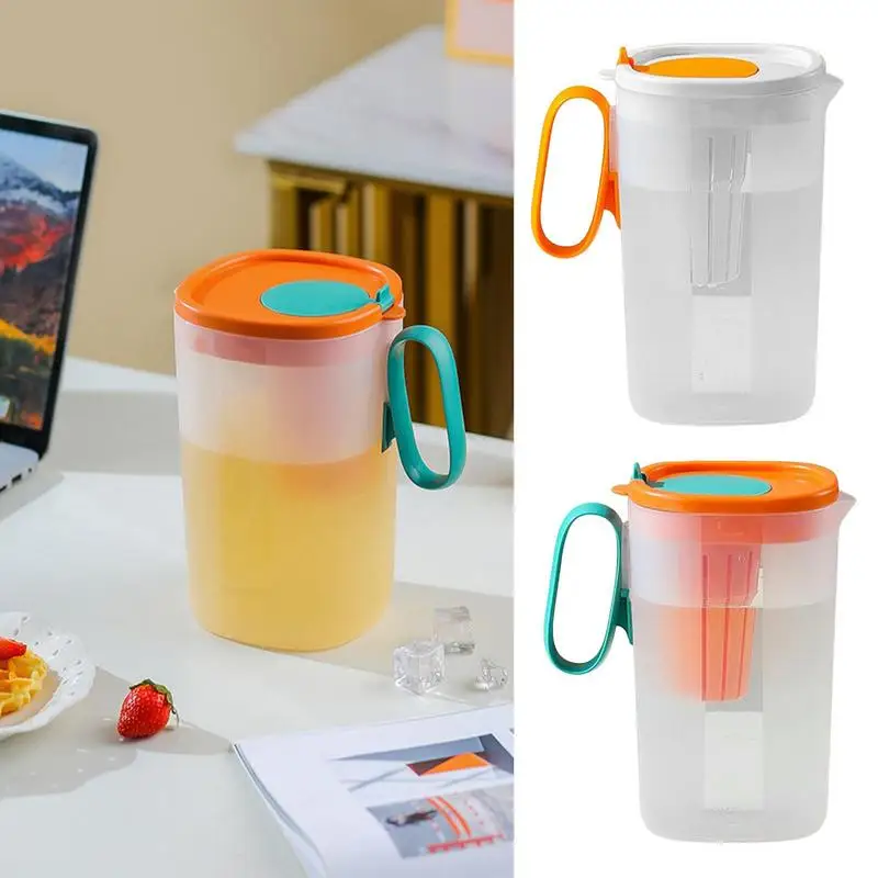 

Juice Pitcher Summer Large Capacity 1.55L Iced Beverage Dispenser Refrigerator Cold Kettle With Tea Infuser For Milk Lemonade