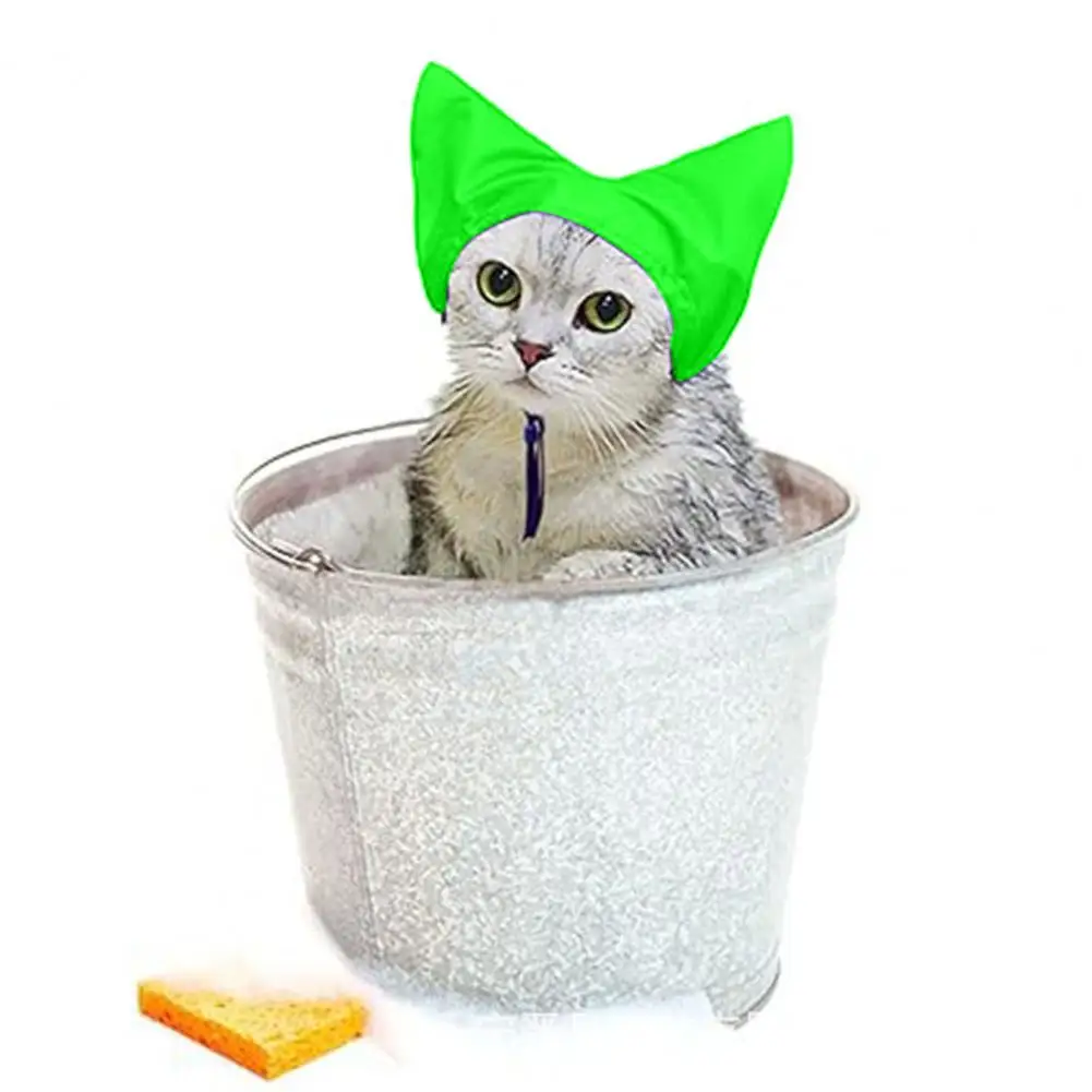 

Cat Bath Hat Waterproof Cat Shower Cap with Adjustable Ear Cover for Bathing Raining Moisture Guard for Washing Cats'