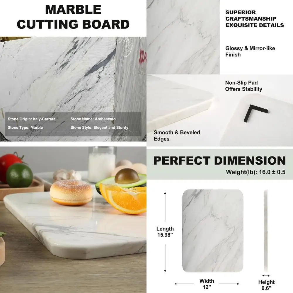 

Большая мраморная разделочная доска ручной работы 16x12 дюймов для кухни, сыра, мясных изделий, кондитерских изделий - подарок на свадьбу и новоселье