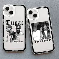 Rapper 2pac Singer Tupac Phone Case for Iphone 11 12 Mini 13 15 Pro Max 16 14 7 8 Plus X XS XR Soft Shockproof Back Cover Funda