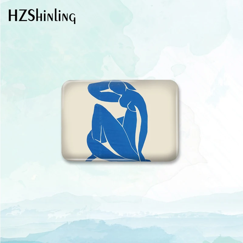 2023 New Henri Matisse Abstract Art Badge Brooch Dance Painting Rectangle Button Pin Backpack Decoration Round Jewelry Gift