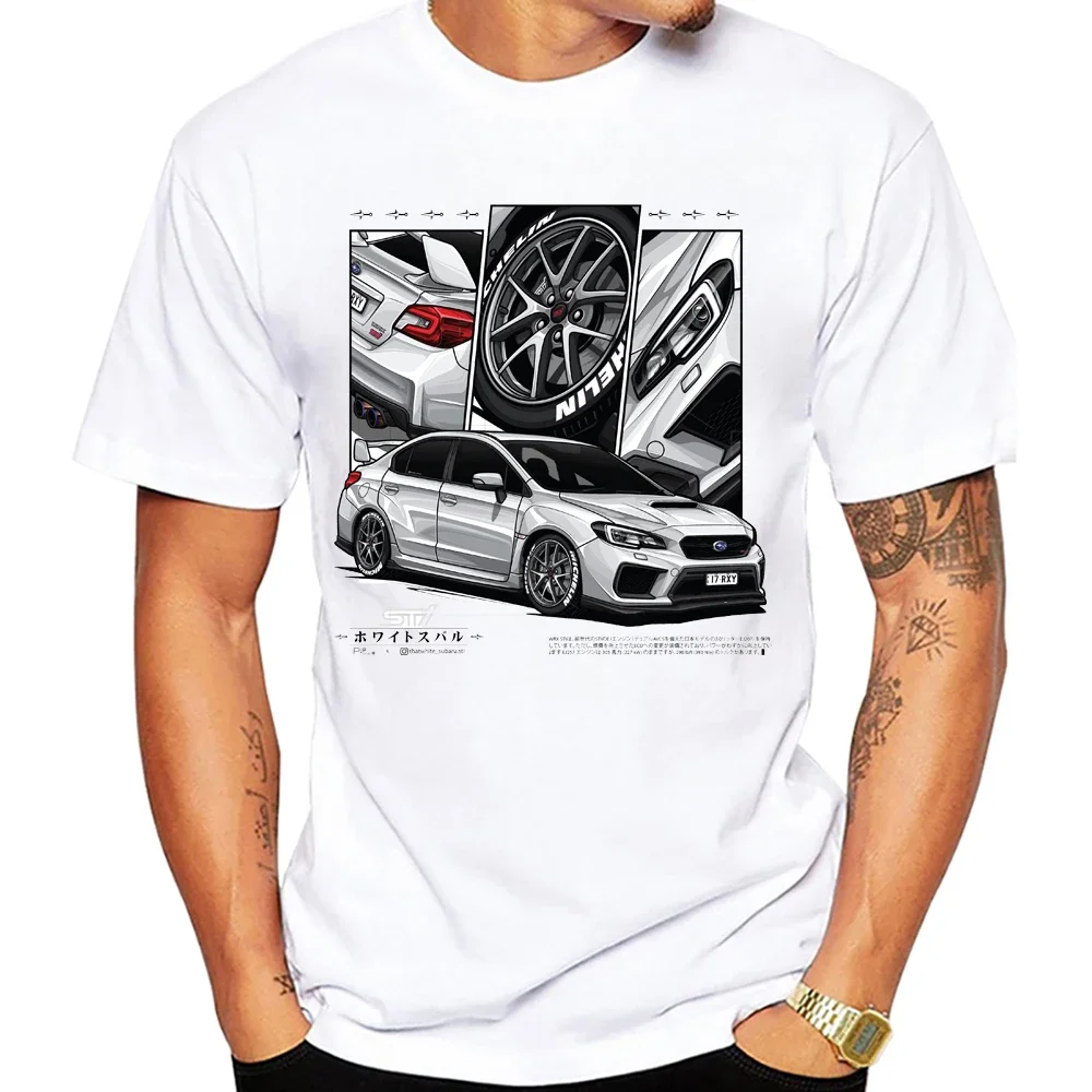 

Subie Impreza WRX STi T-Shirt New Men Short Sleeve Funny JDM Sport Car Design Tshirt Japan Hip Hop Style White Casual Boy Tees