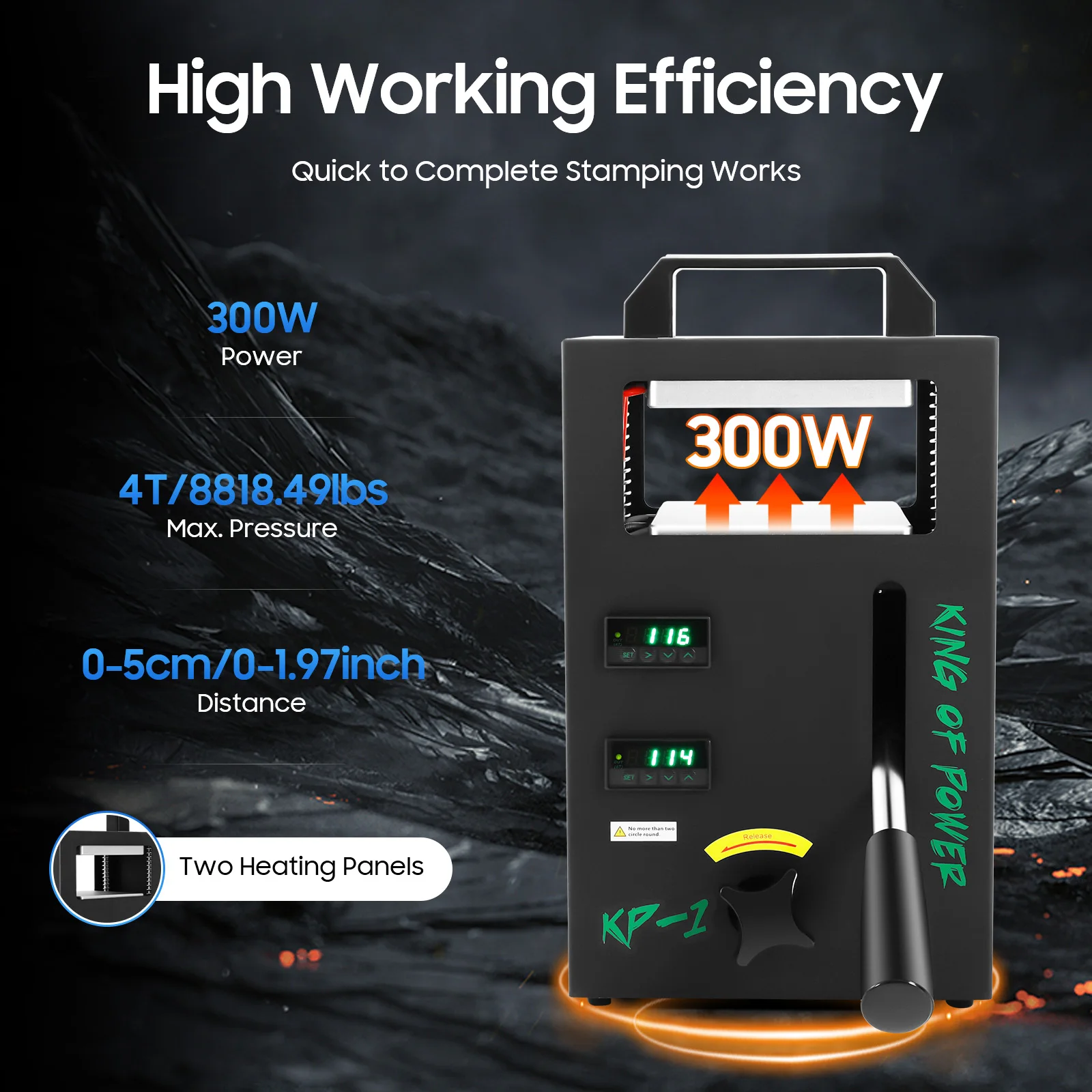 

300W Hydraulic Heat Press Machine with Two Heating Panels, 0 - 150°C Temperature Adjustable Manual Heat Press Machine