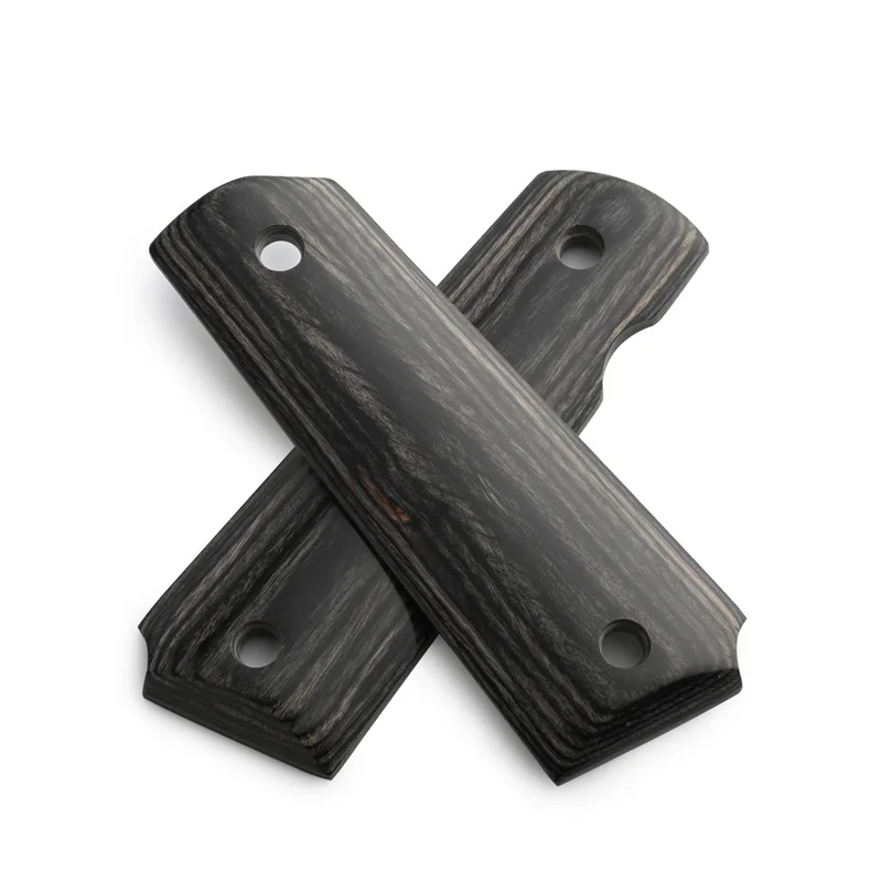 fullsize 1911 grips in black color pakka wood custom grips perfect assembly