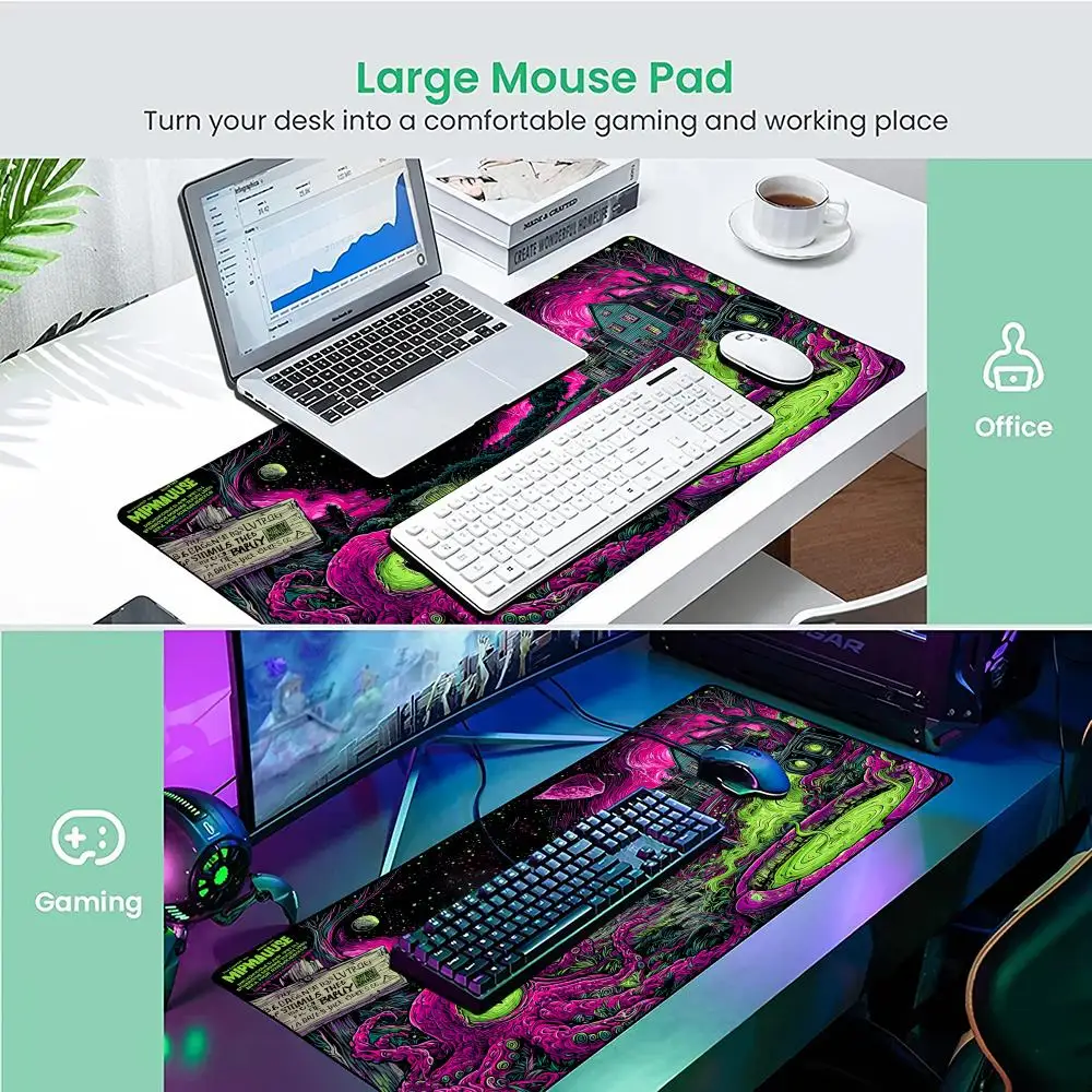 One-eyed octopus monster Mouse Pad Desk Mat with Stitched Edge XXL Mousepads Rubber Anti-slip Gamer Keyboard Rug Gaming Mats view 6
