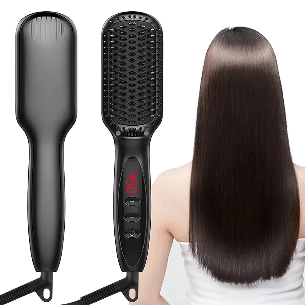 Hot Comb Hair Straightener Brush Comb Electric Hair Brushes Straightener Hair Anti-scalding Ceramic Beard Straightening Brush