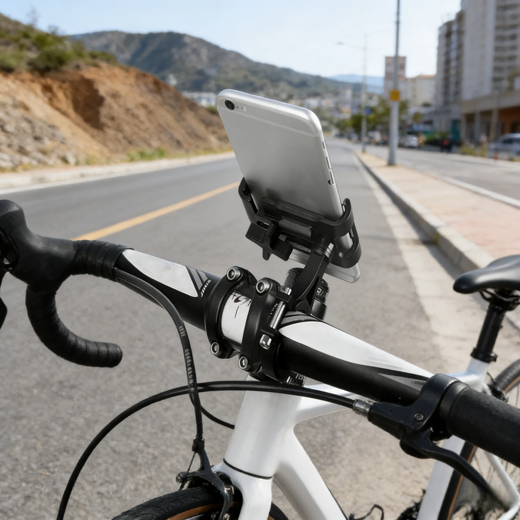 

360° Aluminum Bike Phone Holder - Motorcycle/Bicycle Handlebar Mount Accessory