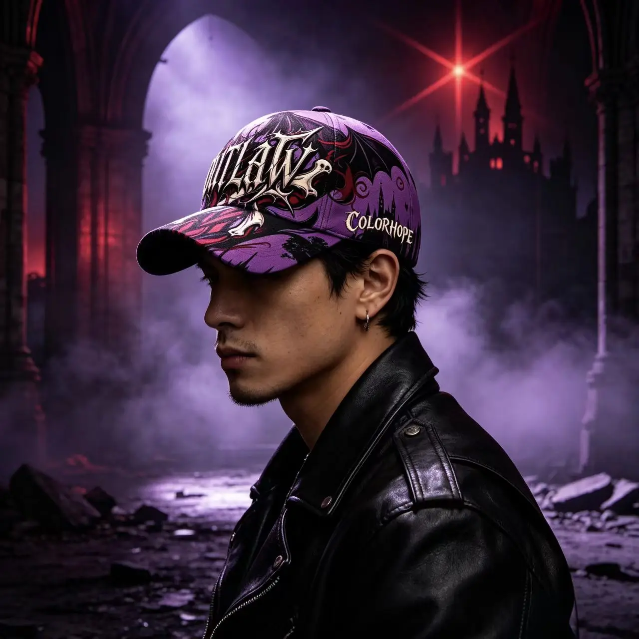 Customization Adjustable Baseball Cap Related To 'OUTLAW', Lightweight Printed Women'S Hat, Vintage Gothic Letter Print Trendy M