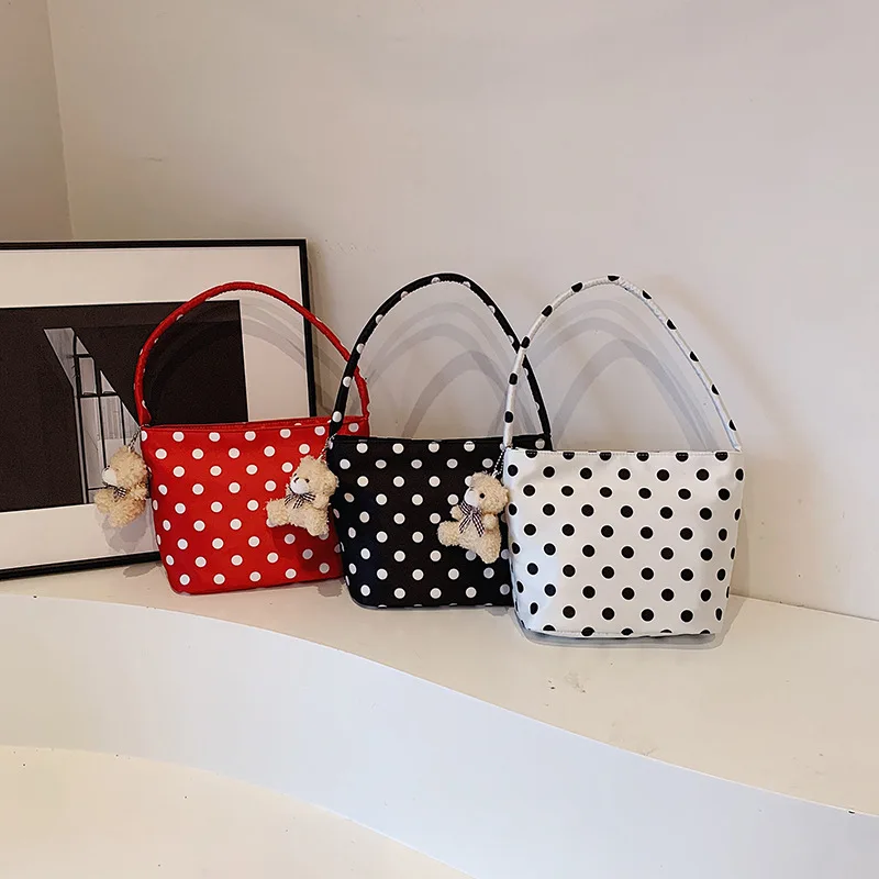 Mini sac à bandoulière à motif de taches pour femmes, sac à main tendance printemps été, petit sac fourre-tout décontracté, nouveau Style, pochette à points ondulés pour dames