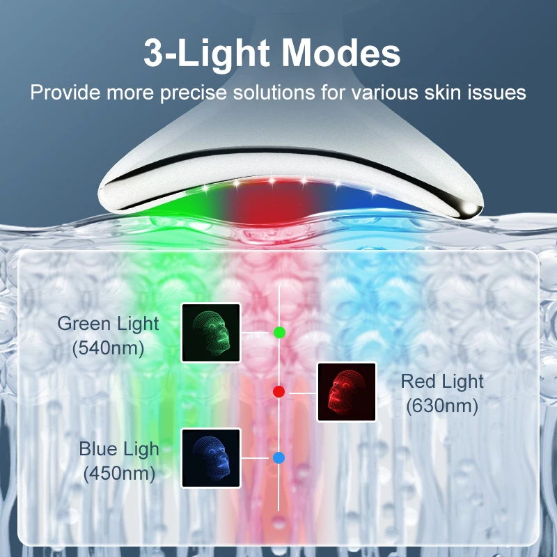 Vlvee pescoço dispositivo de beleza ems rosto massageador facial pescoço lifiting 3 cores luz pele apertar reduzir queixo duplo ferramentas cuidados com a pele