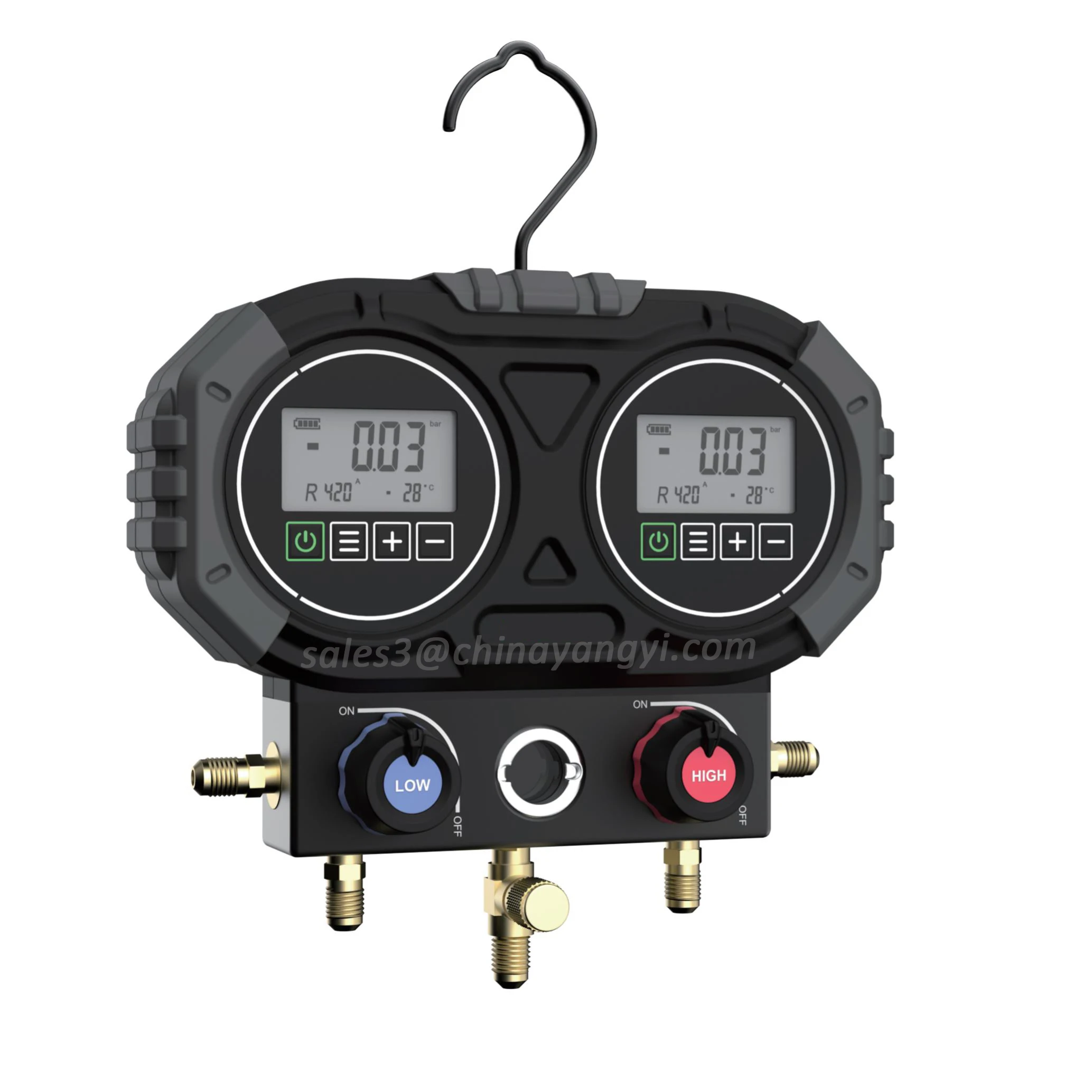 Digital HVAC Manifold Gauge Set Refrigerant Gauge Diagnostic Tool for R134A R410A 1234YF R290 R600 for Air Condition Maintenance