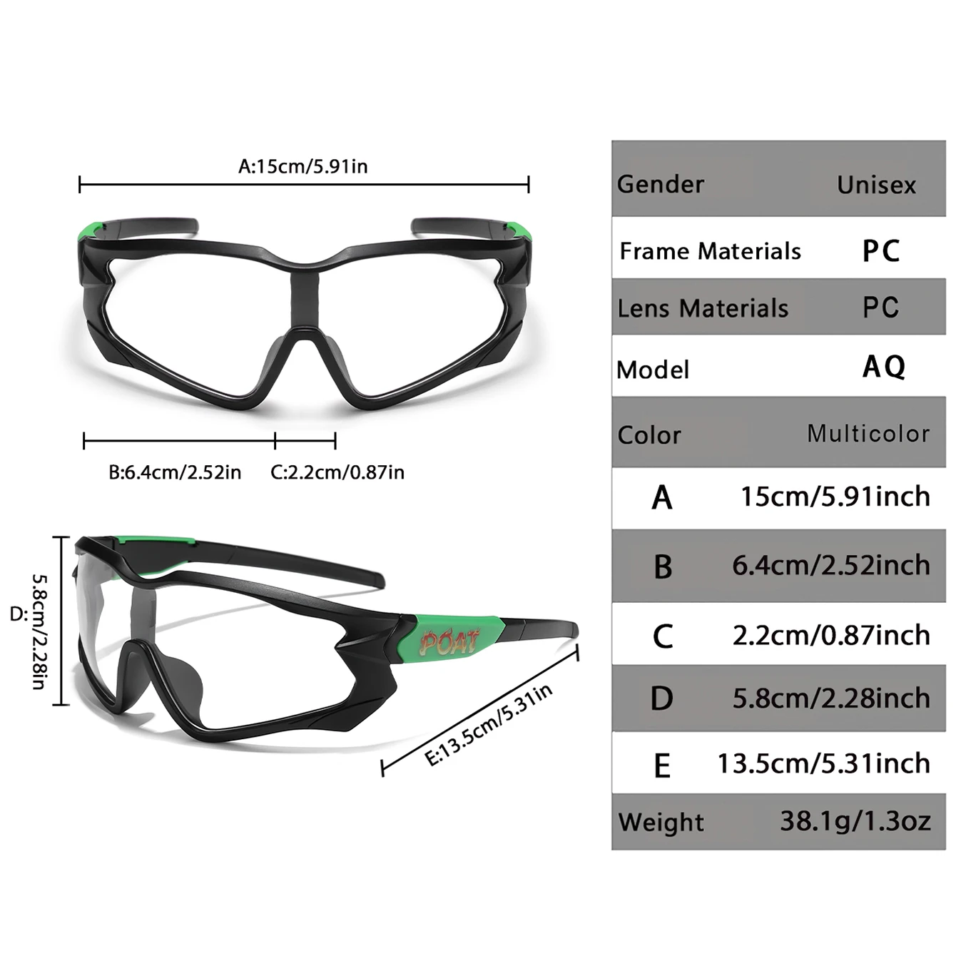 Männer Frauen Photochrome Motorrad Brille Outdoor Sport Großen Rahmen Winddicht Radfahren Laufen Wandern Brille – Detail 3