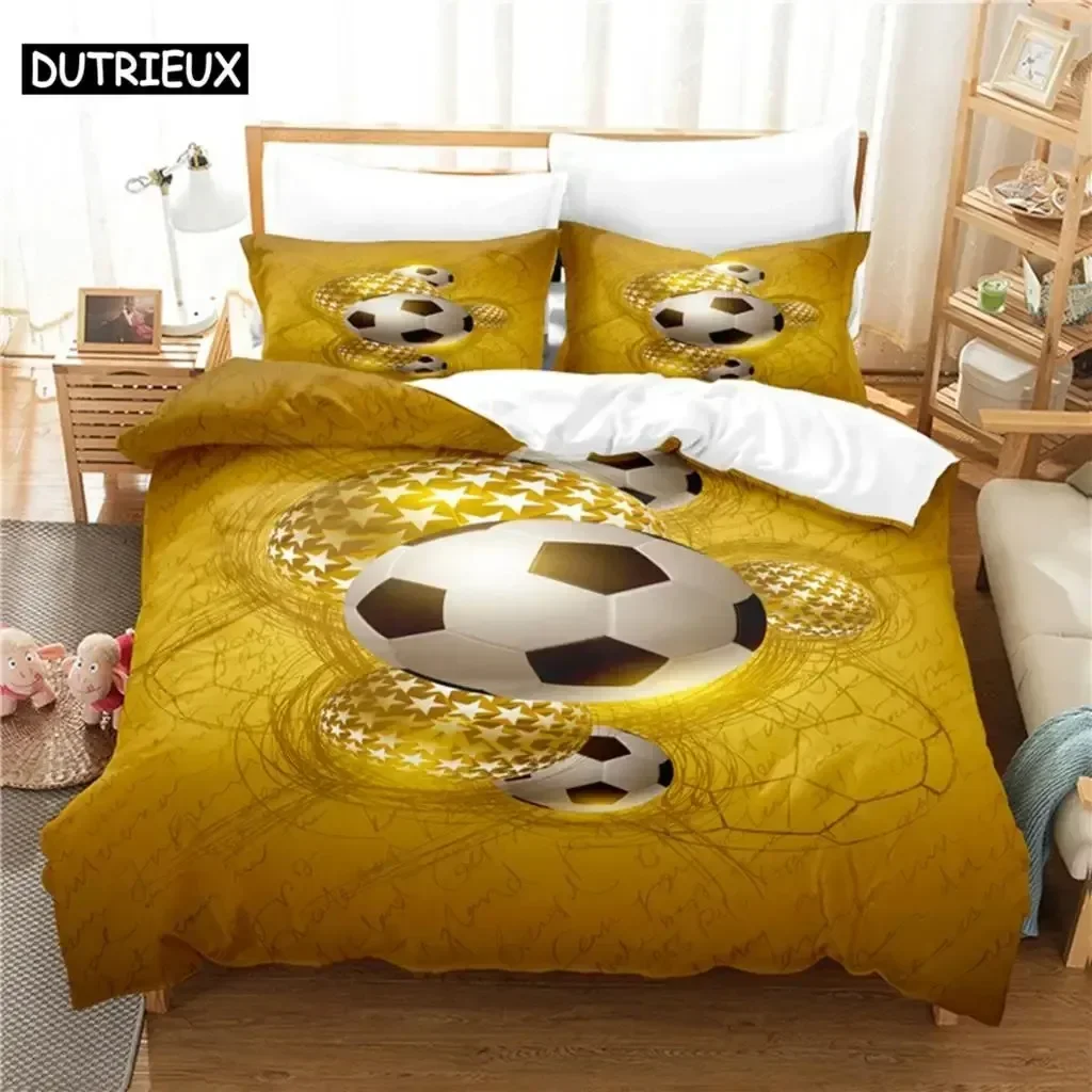 

New 3D Print Football Bedding Set For Bedroom Soft Modern Bedspreads Comefortable Kids Duvet Cover Quilt Cover And Pillowcase