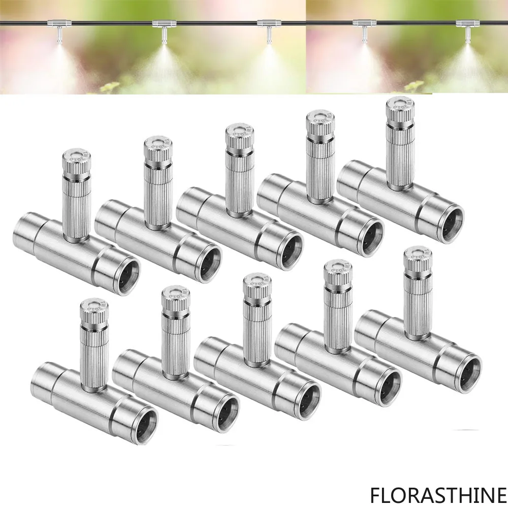 High Pressure Misting Nozzles + Nozzle Holders 3/8'' Spray Nozzle Kit Fog Mister for Backyard Water Fogging Cooling