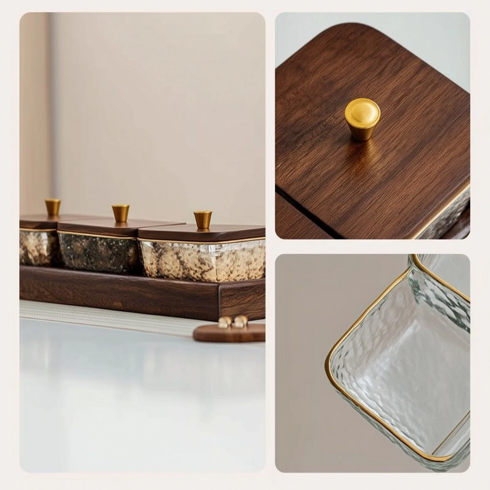 Wood Snack Tray with Bowls Ele - đánh giá và giá Coffee Tea Break