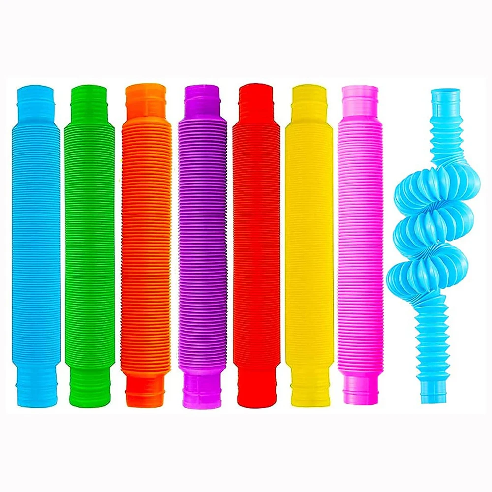 8Pack Large Pop Tubes Fidget Toys Sensory Toy for Stress Anxiety Relief for Children s Learning Toys Toddlers Stretch Tube