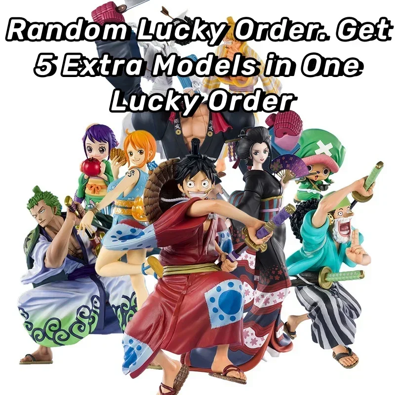 One Piece Anime Figure Mystery Box, Caixa Surpresa, Luffy, Gear 5, Shanks, Zoro, Lucky Strike, 4 Imperadores, 10-30cm