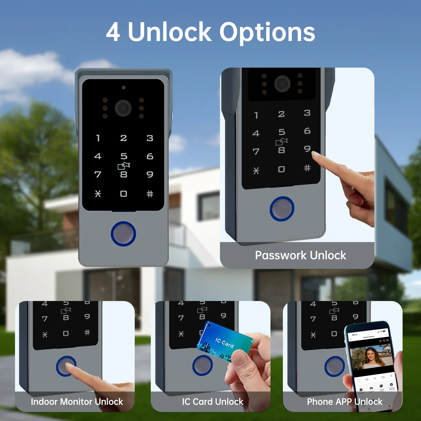 Видеотелефон, 2 провода, 7 дюймов, сенсорный экран, дверной звонок, RFID-разблокировка, ночное видение, Tuya Smart 1080P, комплект видеодомофона, домофон, Maison