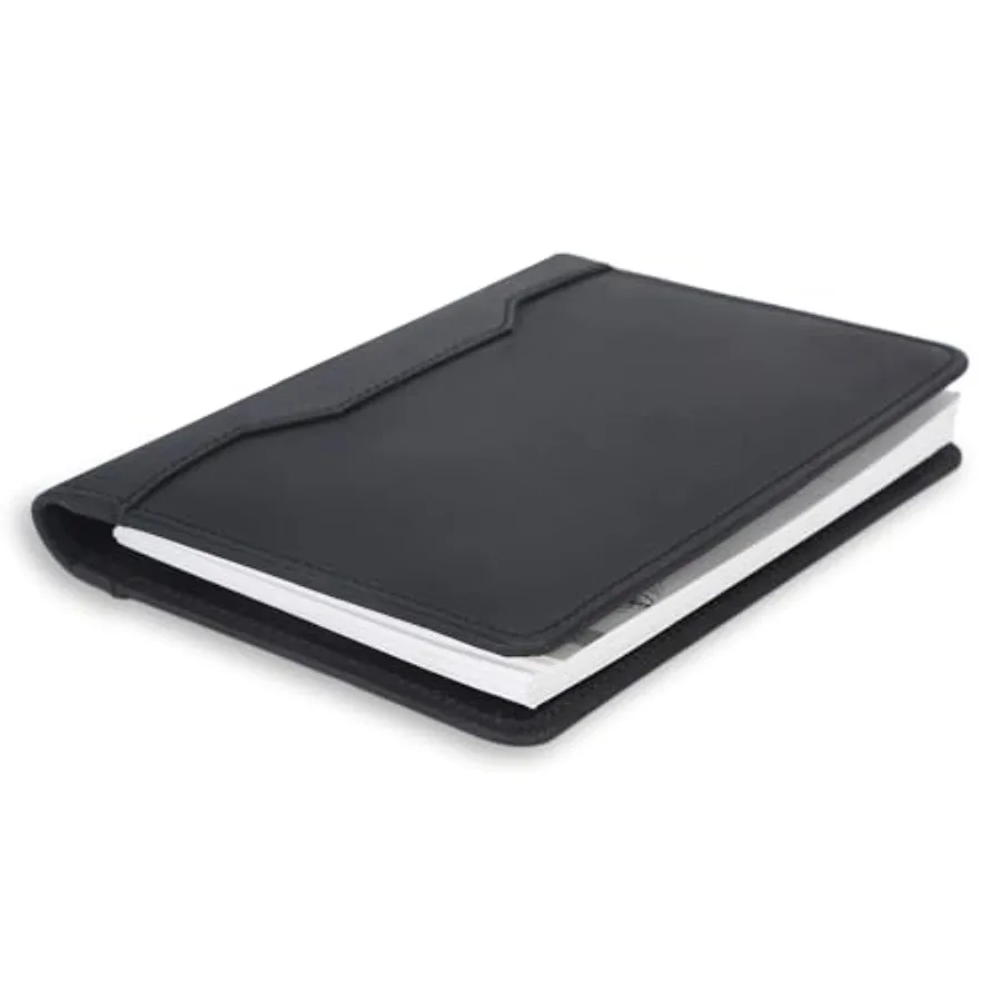 

Genuine Leather Junior Legal Padfolio 5x8 Resume Folder, Business Portfolio Binder with Card Holder, Interview Document Organiz