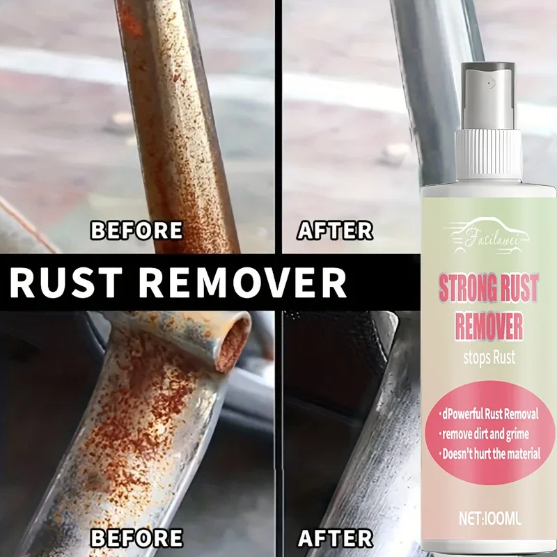 Universal Rust Removal Spray, Iron Out Rust Converter Spray, Metal Rust Remover, for Automobile Parts, Tires, Rims, Door