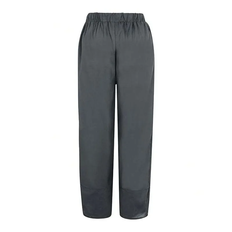 플러스 사이즈 1XL-5XL 새로운 여성 바지 캐주얼 와이드 레그 바지 포켓 탄성 높은 허리 Pantalones