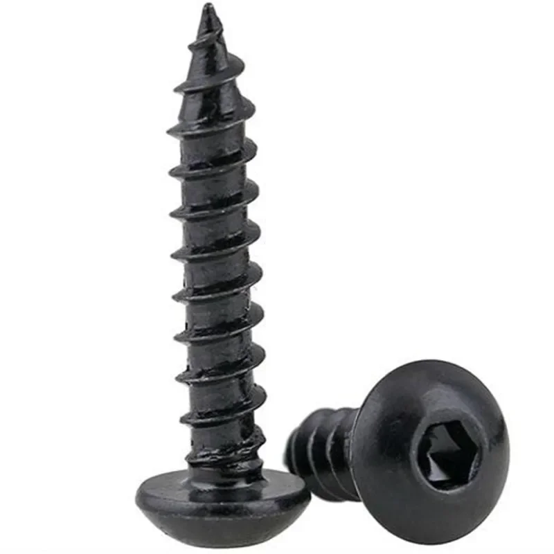 M3 ( 3mm )  High Tensile 8 Black Oxide Button Head Socket Cap Self Tapping Screws Hex bolts