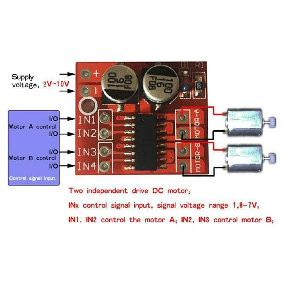 A003 6 Pack L298N DC Motor Driver, MX1508 Mini Dual Channel 1.5A 2 Way PWM Speed Controller Dual H-Bridge Replace Stepper