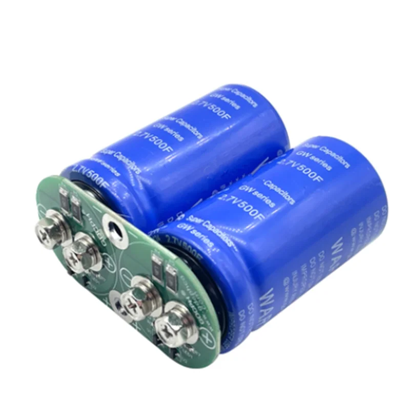 2.7V 500F Super Farad Capacitor Single Row With Protection Board 5.4V 250F High Frequency Low ESR Ultracapacitor for