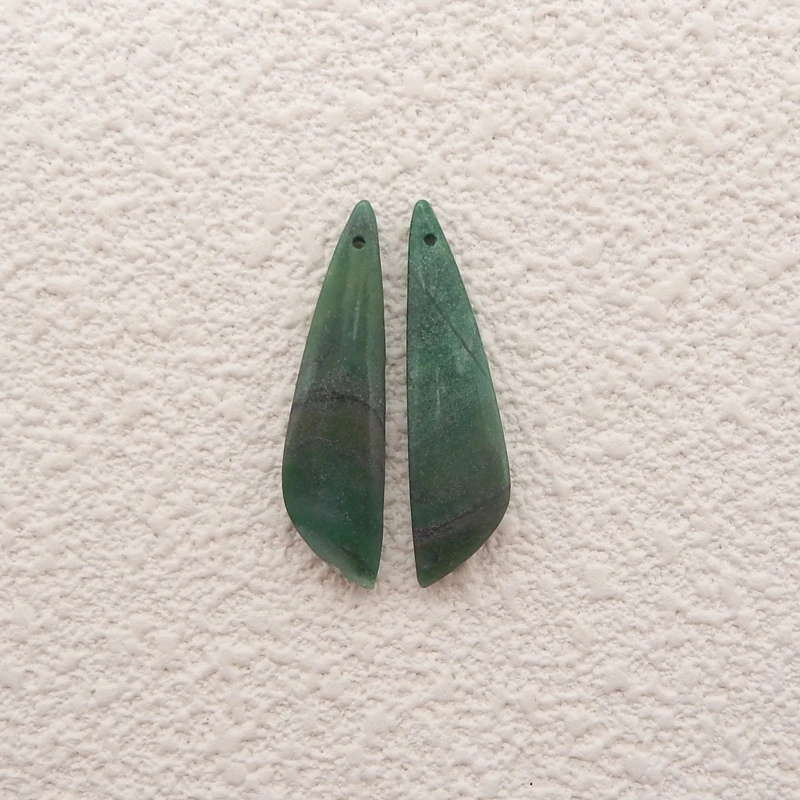 

African Jade Beads Earring Natural Fashion Natural Stone Jewelry 33x9x4mm 3.7g Semiprecious Women Accessories Pearl Jewelry