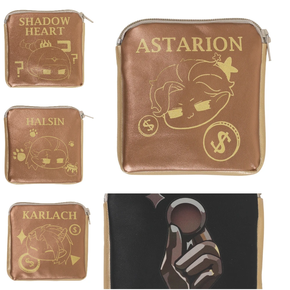 Baldur Cos Gate Astarion Shadowheart Cosplay Mini Coin Purse Karlach Halsin Printed PU Leahter Plush Coin Bag Accessories Gift