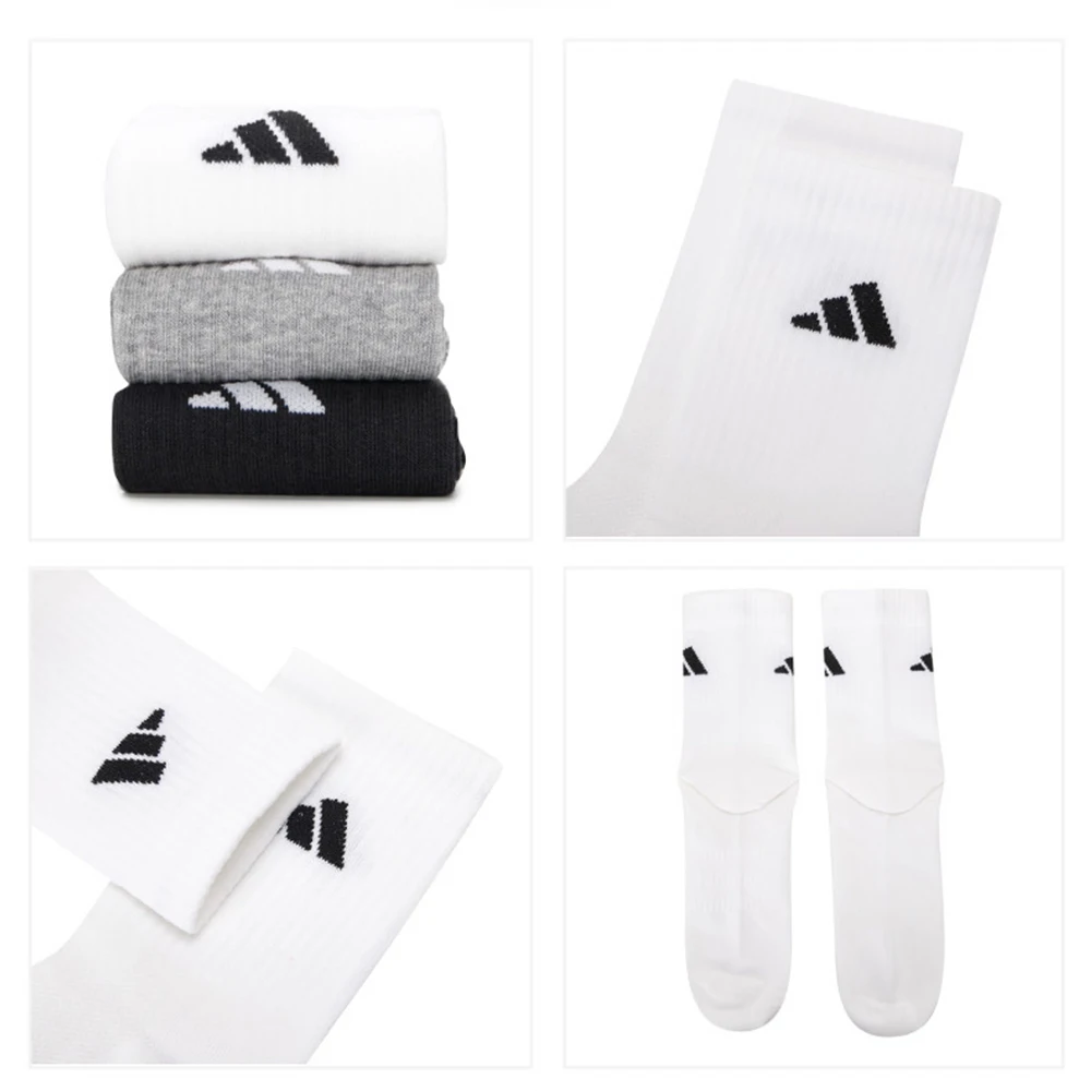 Skarpety Adidas Męskie Damskie 3 Pary Oddychające Antybakteryjne Skarpety Sportowe Do Biegania Treningu Na Siłowni Codzienne