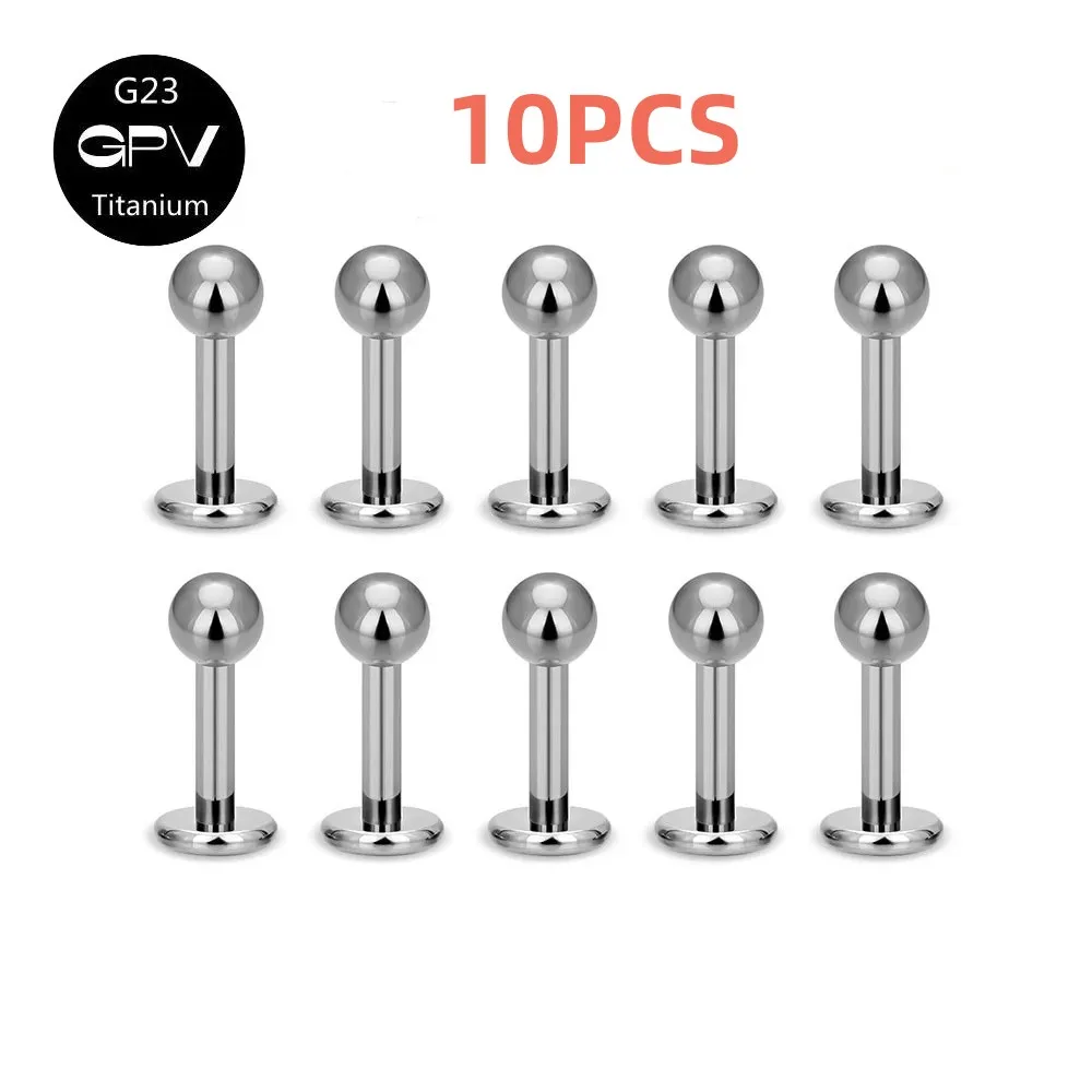 

10PCS G23 Titanium External Teeth Lip Nail Classic Ear Cartilage Nail Perforated Jewelry Men's and Women's Fashion Ear Nails