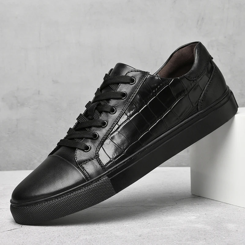 

High End Brand Men's Genuine Leather Casual Shoes Simple Black Men's Office Business Shoes Fashionable Oxford Shoes Versatile