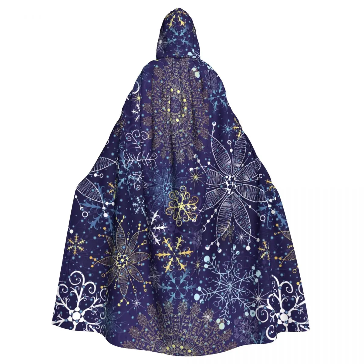 Gold Blue Snow Manlada Hooded Cloak Coat Halloween Cosplay Costume Vampire Devil Wizard Cape Gown Party