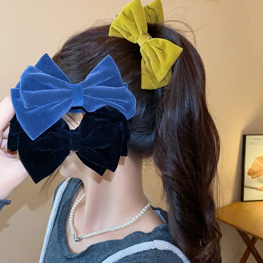 Haarspange aus Acrylstoff mit Schleife für Damen, hochwertige, exquisite Twist-Clip-Pferdeschwanz-Clips, vielseitige modische Haar-Accessoires, Arbeit, M
