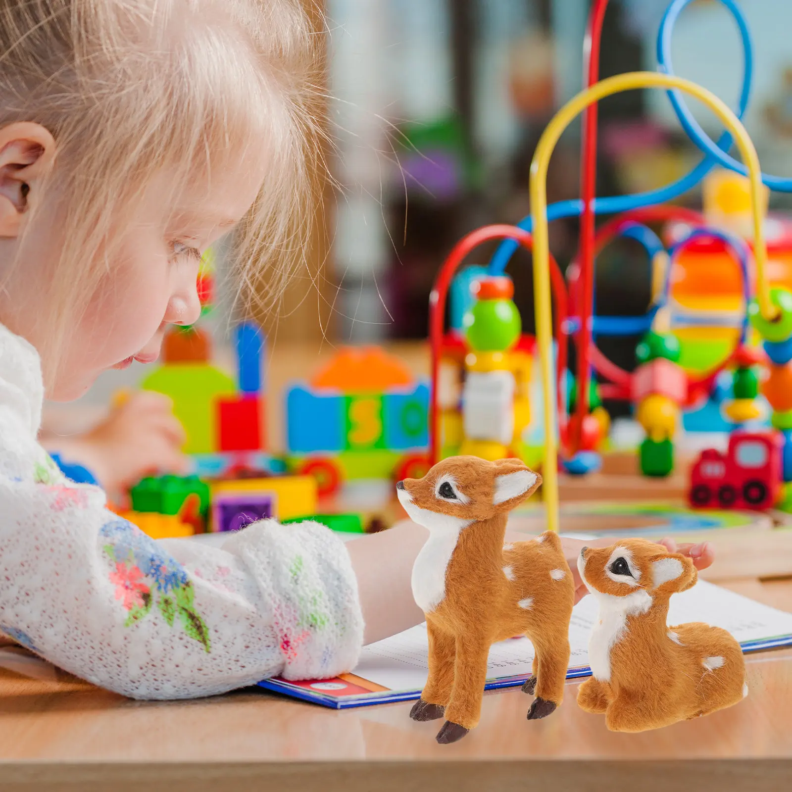 ตุ๊กตาสัตว์รูปกวางน่ารัก 2 ชิ้น: รูปทรงลูกกวางสมจริงพร้อมผ้าเนื้อนุ่มสำหรับกอดตลอดปี, งีบหลับในห้องเรียน, งานเฉลิมฉลองวันหยุด