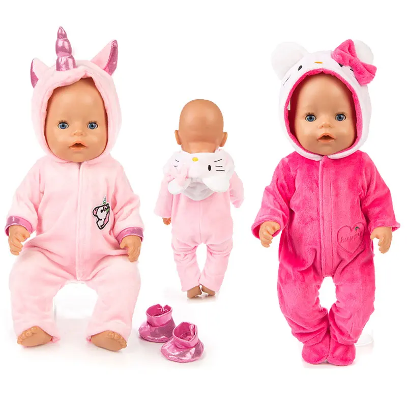 

43cm Baby Bona Doll Clothes Shoes Set New Born Baby Doll Outfits Jumper Jumpsuit 17 Inch Doll Clothes Children Gifts