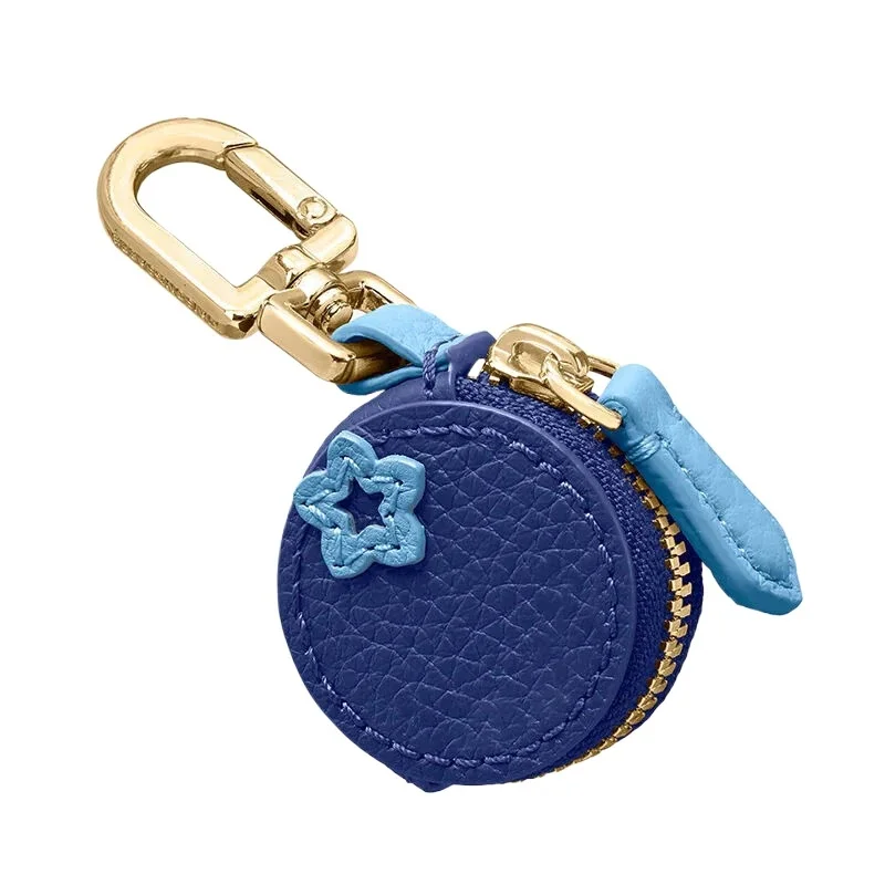 Cherry Blueberry Design Fruit Charm Coin Purse Microfiber Leather Cute Key Chain Mini Pouch Wallet Gift For Girl Women