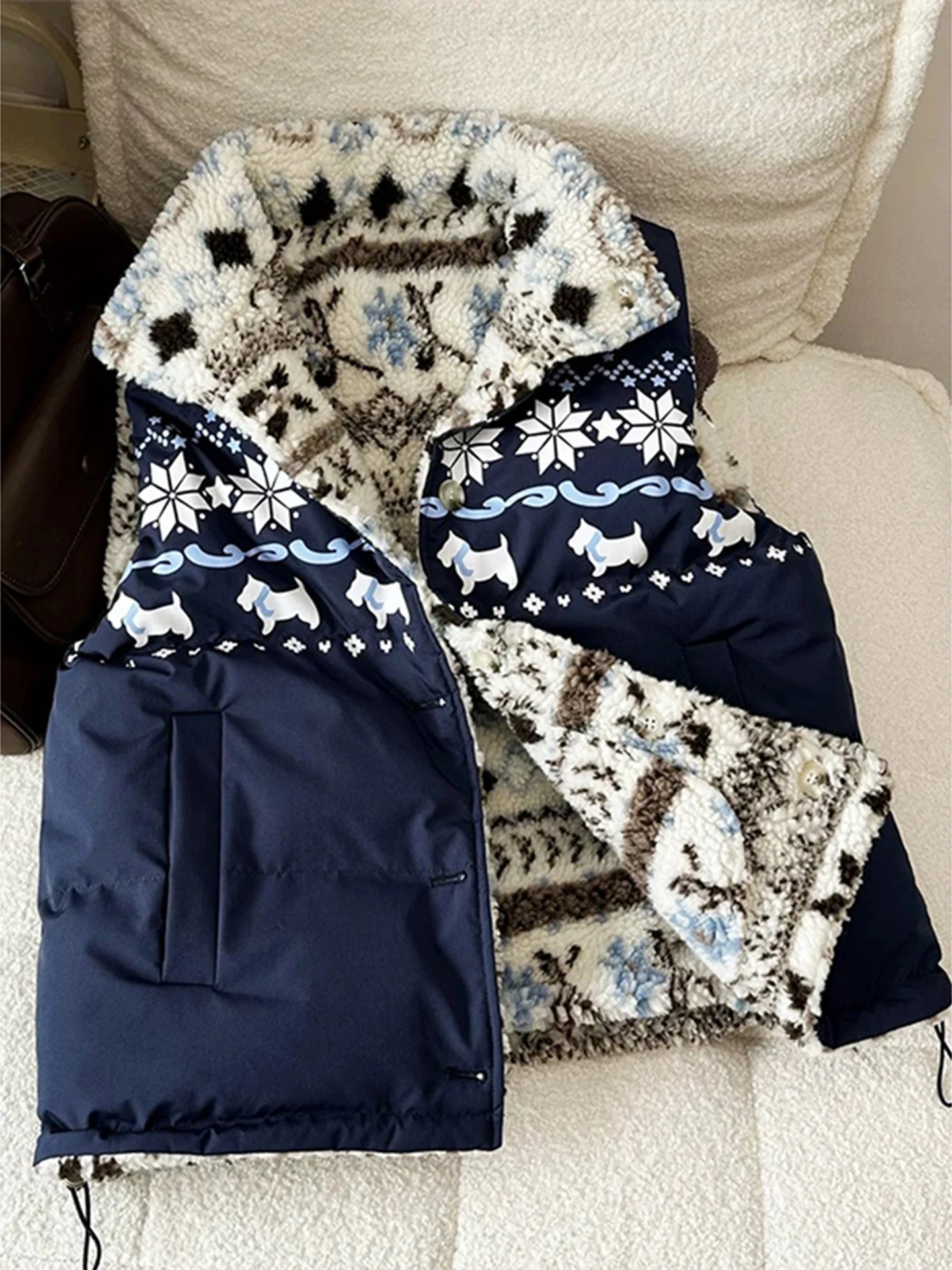 

Thiened Double-Sided Wear Lamb Velvet Vest Men Women Winter Warm Coat Svel Cotton Clothes oulder Pad Vest Jaet