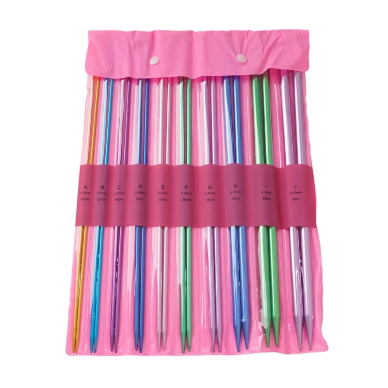 

10Pairs Aluminum Knitting Needle for Experienced Hobbyist, 3.0mm-10mm 10 Different Size, 35.0cm Long Knitting Needle