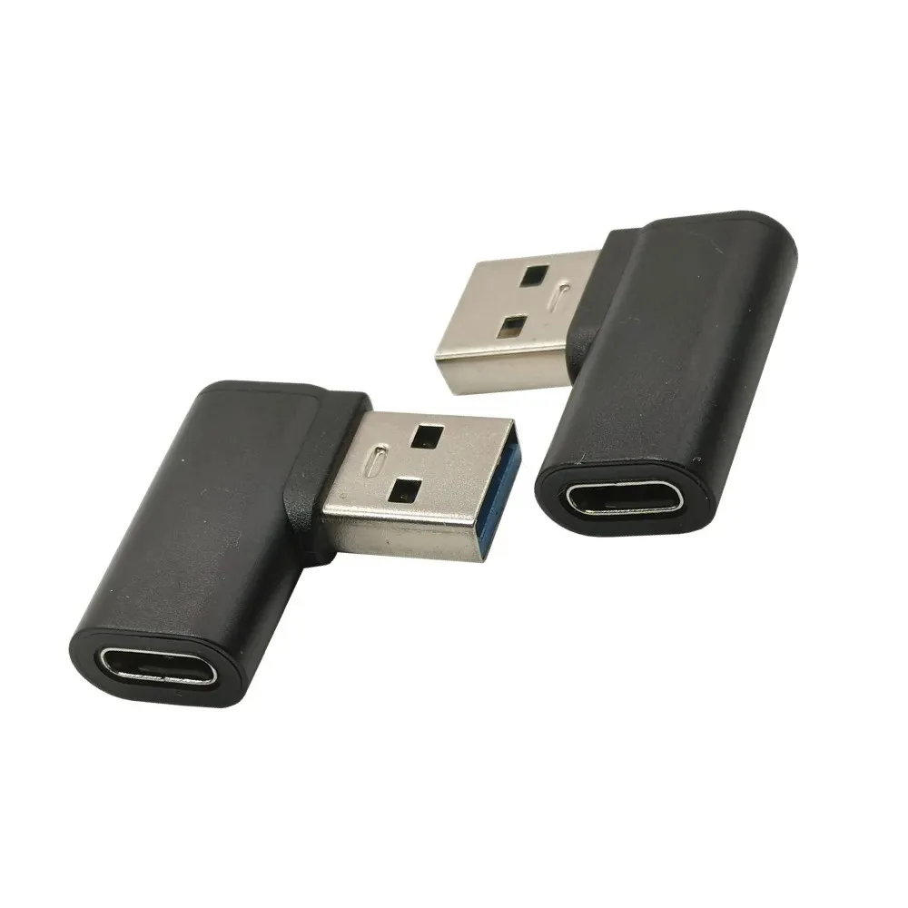 90 Degree Left Right Angled USB3.0 Male to Type C Female Extension Adapter for Laptop PC USB Chargers Extension Converter