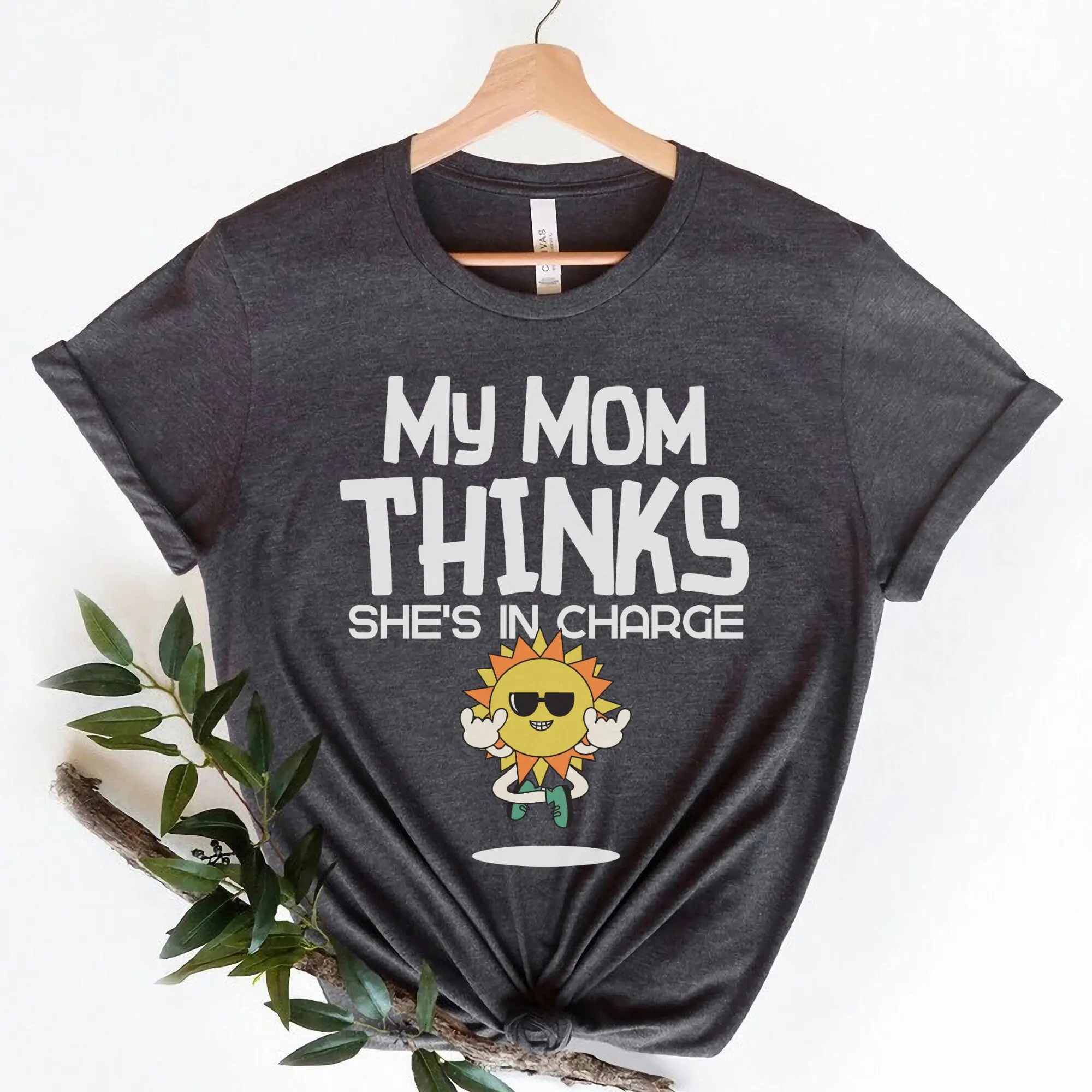 My Mom Thinks She'S In Charge That'S So Cute Trendy Kids T Shirt Funny Style Idea Cool Kid