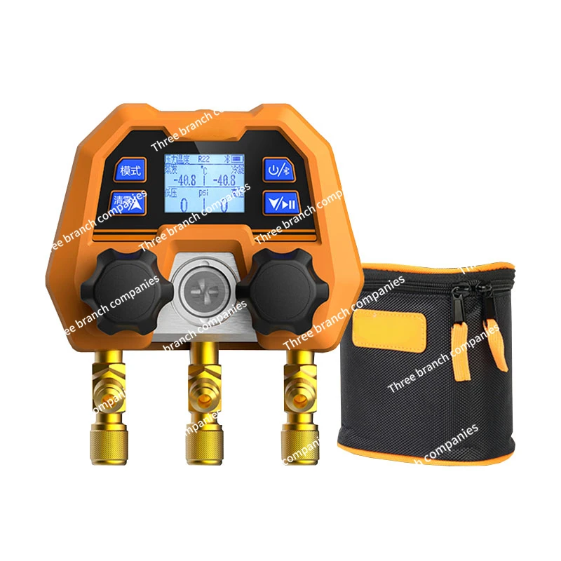 

English Interface DMG-4B Digital Display Double Meter Valve Electronic Manifold Refrigeration Digital Display Manifold-14~800psi