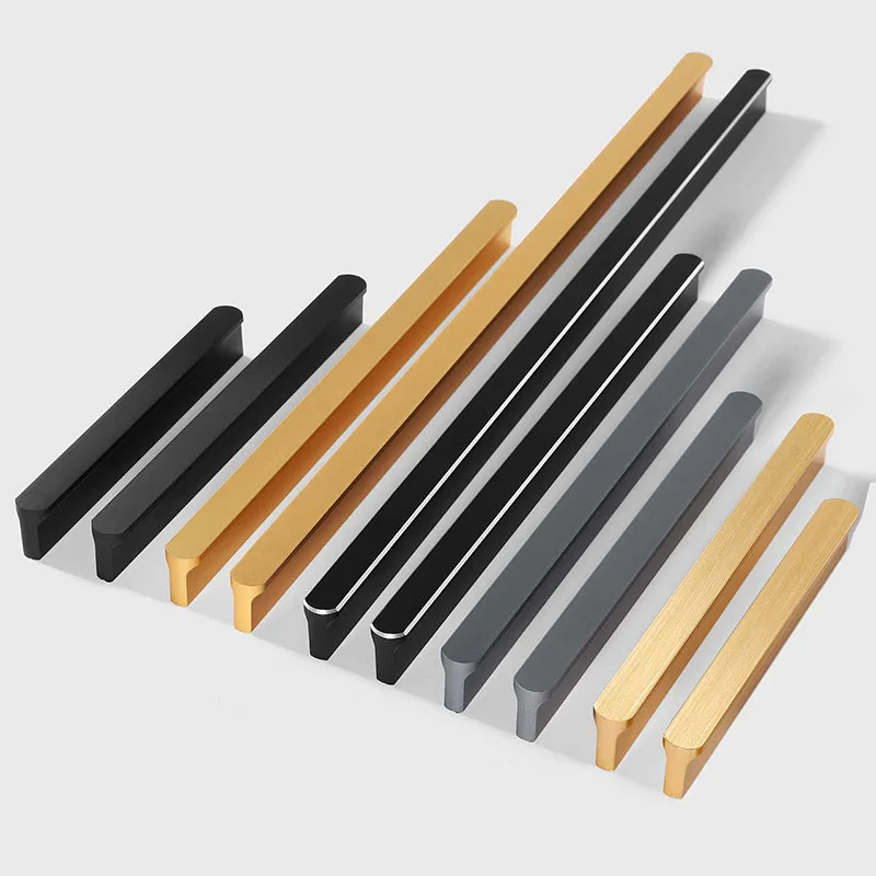 Modern Minimalist T-Shaped round Headed Golden Cabinet Door Handle 1PCS Gray/Black Aluminum Alloy Extended Wardrobe Pulls