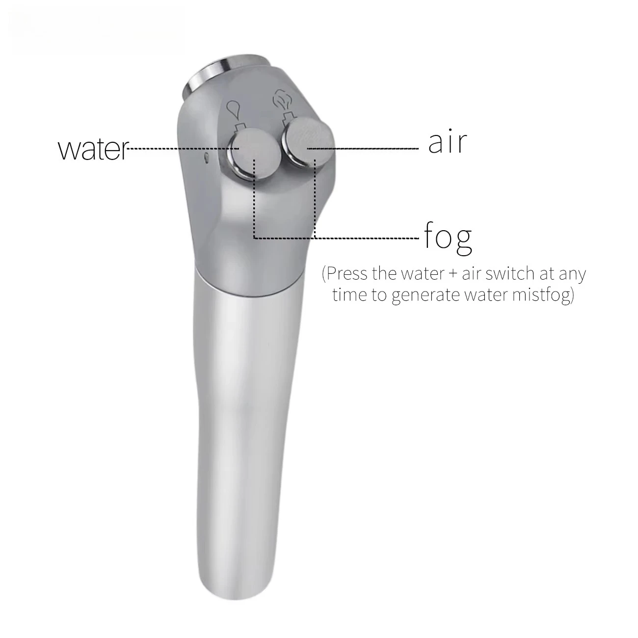 Dental Air Water Spray Triple Syringe Handpiece, 3 Way Triplex Oral Hygiene Handpiece with 2 Nozzle Tips for Teeth Whitening