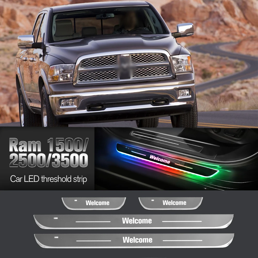 

Car Door Sill Light For Dodge Ram 1500 2500 3500 2002-2018 2012 Customized Logo LED Welcome Threshold Pedal Lamp Accessories