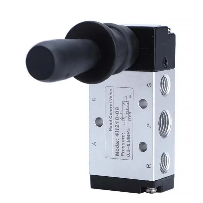 Pneumatic Control Valve 4H210-08/4H310-10/4H410-15 5/2 Way Pneumatic Air Hand Lever Operated Valve Push-Pull With Fittings
