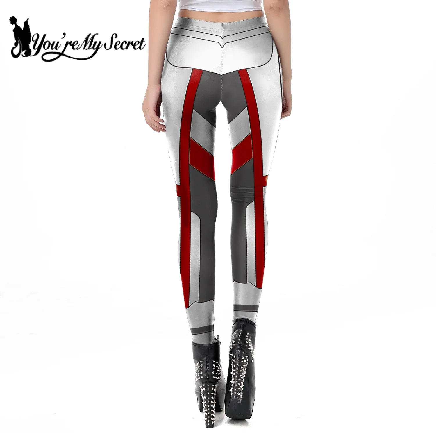 [Sei il mio segreto] Leggings punk in metallo Pantaloni da carnevale da donna Pantaloni elastici da donna Divertente festa Primavera Estate Donna Yoga Outfit